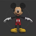 Cute Mickey Mouse Character With Black Ears White Gloves Red Shorts And Yellow Shoes